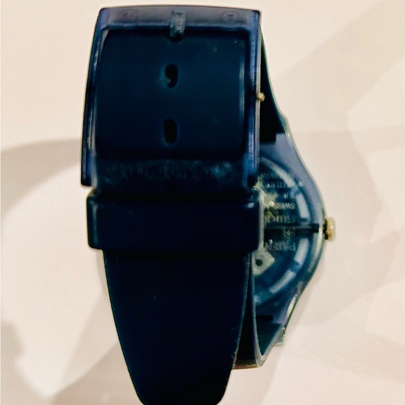 Swatch Neon Green Rebel Watch SR1130SW Silicone Band Blue Unisex - Picture 6 of 6